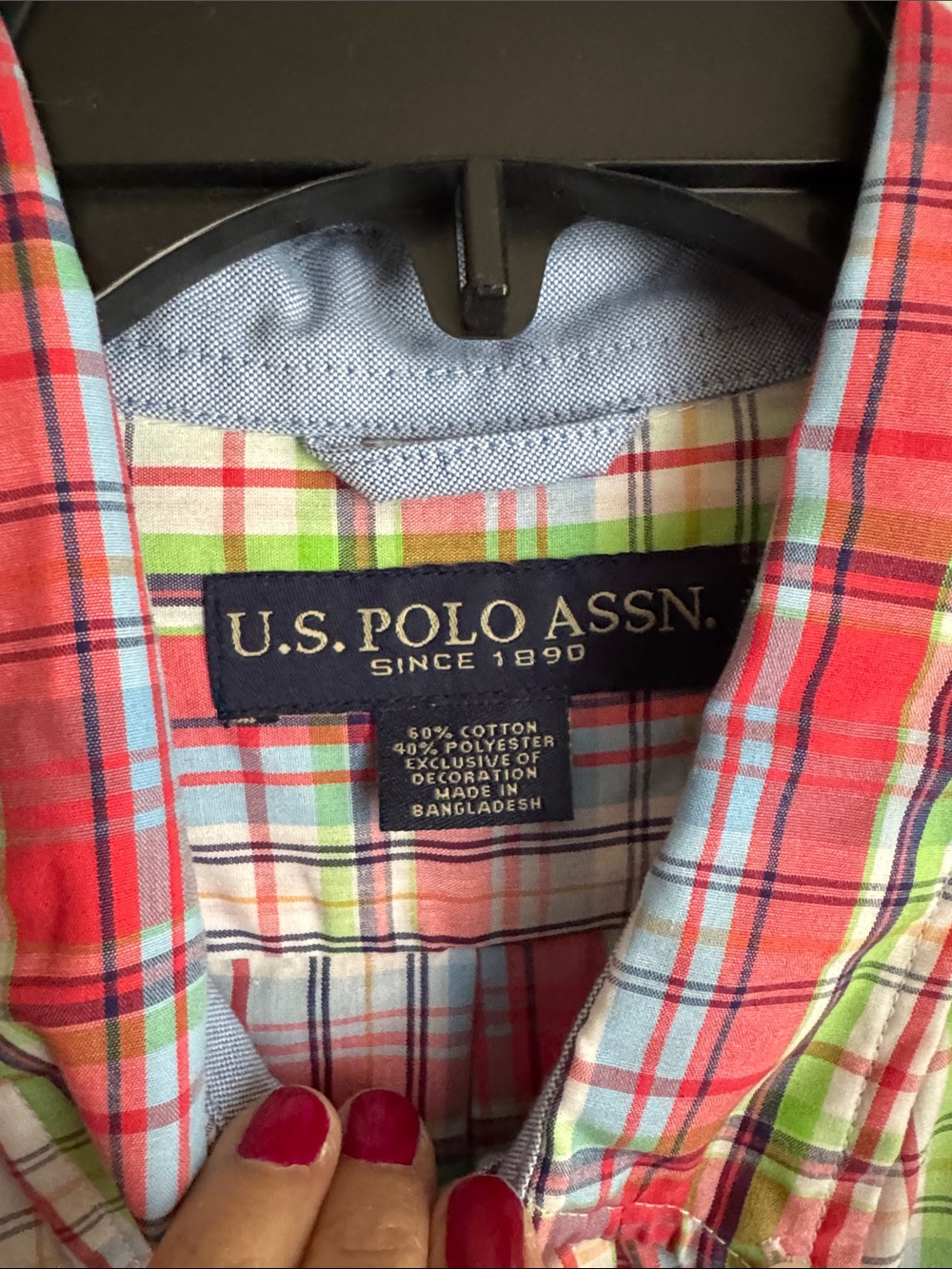 U.S. Polo Assn. Red Green Blue Plaid Button-Down Shirt
